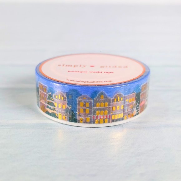 Simply Gilded Winter Cabins Landscape Washi Tape - Picture 1 of 1